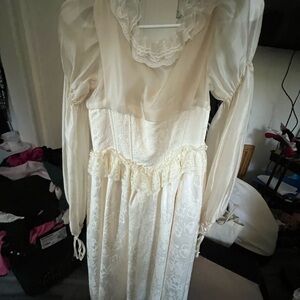 Grace Ivory Long Sleeve Lace Dress